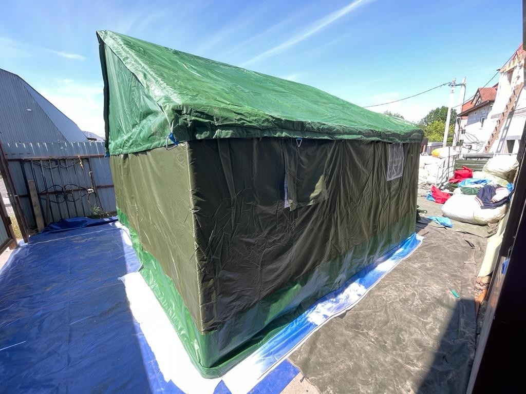 Палатка Каркасная утепленная зеленого цвета 5х4