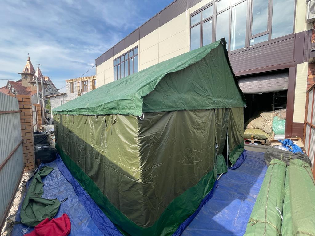Палатка Каркасная утепленная зеленого цвета 5х4